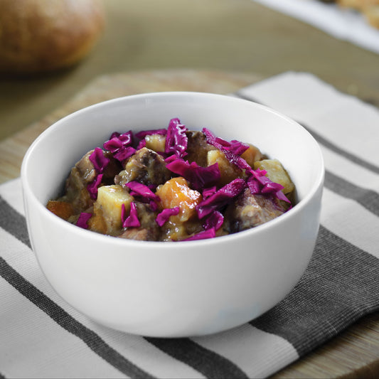Beef Stew with Mash & Red Cabbage