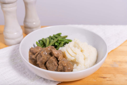 Braised Beef with Mash & Green Beans