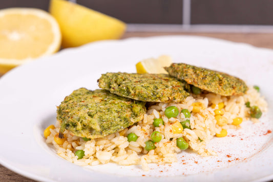 Broccoli Fritters with Savoury Rice