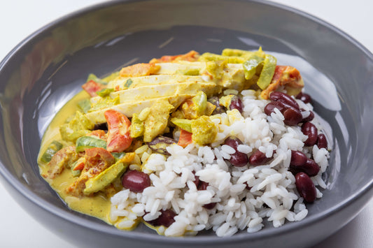 Caribbean Chicken Curry with Rice & Peas