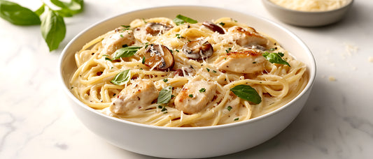 Creamy Chicken & Mushroom Spaghetti