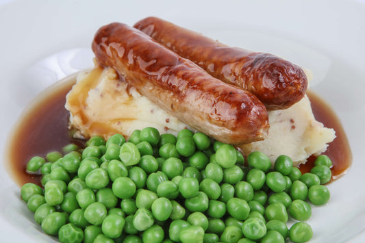 Cumberland Sausage with Mash, Peas & Gravy