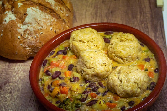 Vegetable Stew with Cheese Dumplings