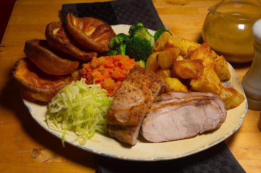 Pork Loin Roast Dinner with Homemade Yorkshire Puddings (M4W)