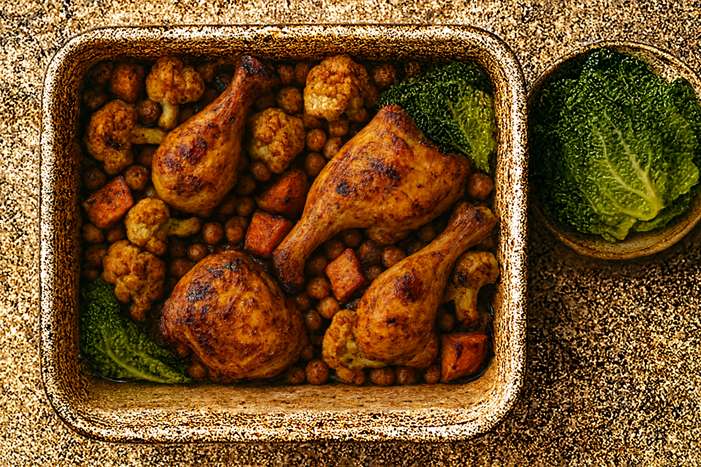 Sweet potato & Honey Glazed Chicken Tray Bake