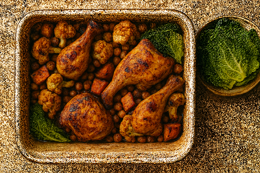 Sweet potato & Honey Glazed Chicken Tray Bake