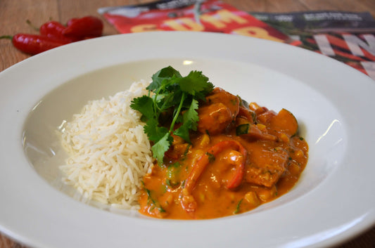 Thai Red Chicken Curry with Aromatic Rice